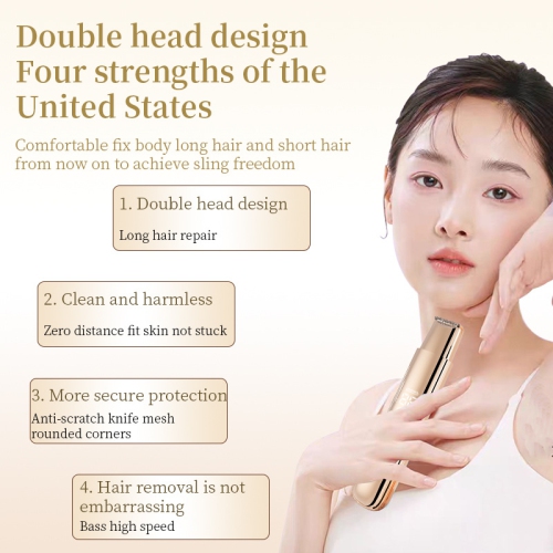 Lady Shaver for Women, 2 in 1 Electric Shaver for Face Legs Lip Arms Legs Underarms Bikini, Wet & Dry Waterproof Ladies Razor USB Charging with