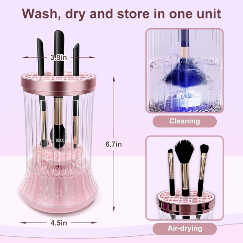 Electric Makeup Brush Cleaner Machine,High Speed Fast Cleaning Plug-in Power Cleaner for Makeup Brushes & Sponges,Cosmetic Brush Cleaner for Home Use