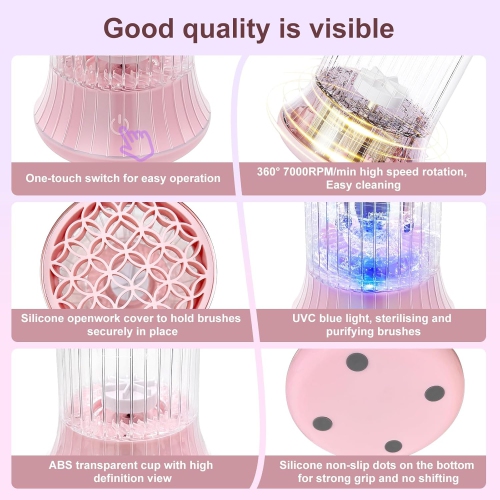 Electric Makeup Brush Cleaner Machine,High Speed Fast Cleaning Plug-in Power Cleaner for Makeup Brushes & Sponges,Cosmetic Brush Cleaner for Home Use