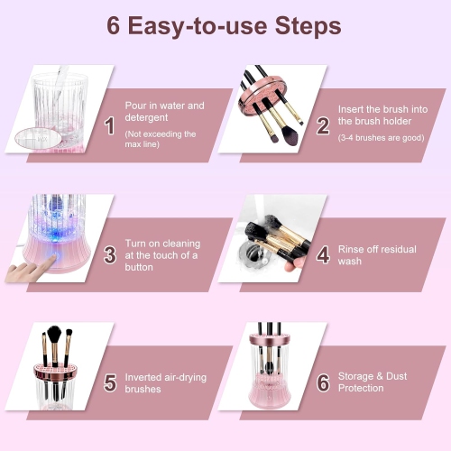 Electric Makeup Brush Cleaner Machine,High Speed Fast Cleaning Plug-in Power Cleaner for Makeup Brushes & Sponges,Cosmetic Brush Cleaner for Home Use