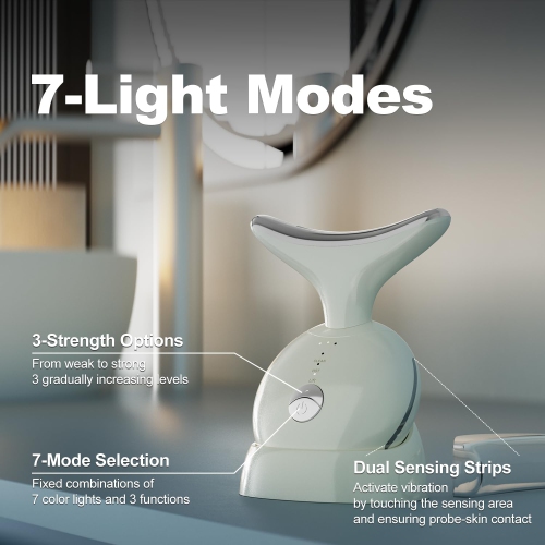 Red Light Therapy Device, 7 in 1 Neck and Face Massager, Portable Facial Massager, face massager for skin tightening and Face Lifting Device