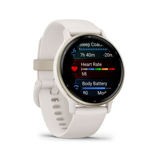 Garmin vívoactive 5 GPS Smartwatch 42 mm Fiber-reinforced polymer - Gold Aluminum and Ivory by GARMIN - Refurbished condition - Image 3