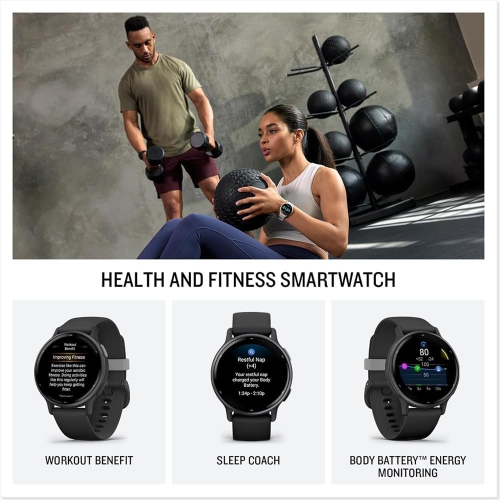 Garmin vívoactive 5 GPS Smartwatch 42 mm Fiber-reinforced polymer - Gold Aluminum and Ivory by GARMIN - Refurbished condition - Image 5