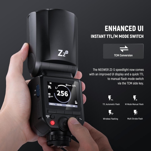 NEEWER Z2-S 2.4G TTL Round Head Flash Speedlite for Sony with Upgraded UI and 2 Adjustable Modeling Lamps by NEEWER - Refurbished condition - Image 2