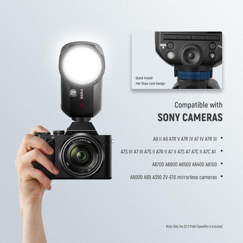 NEEWER Z2-S 2.4G TTL Round Head Flash Speedlite for Sony with Upgraded UI and 2 Adjustable Modeling Lamps by NEEWER - Refurbished condition - Image 5