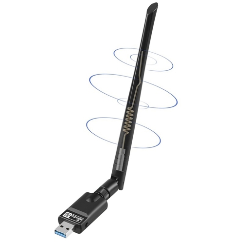 AQVIN AC 1300Mbps Mini Wireless Wi-Fi Adapter | Dual Band 2.4GHz/5GHz | Bluetooth 5.0 | High-Gain 5dBi Antenna - Suitable for Desktop PC, Laptops