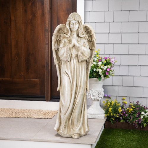 Standing Praying Angel Outdoor Garden Statue - 46"