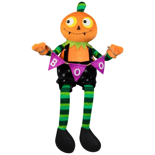 Jack O Lantern Halloween Decoration with Boo Banner- 14"