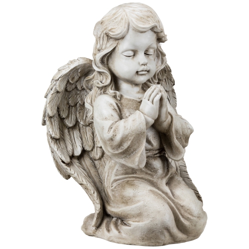 Kneeling Praying Cherub Statue - 14" - Beige