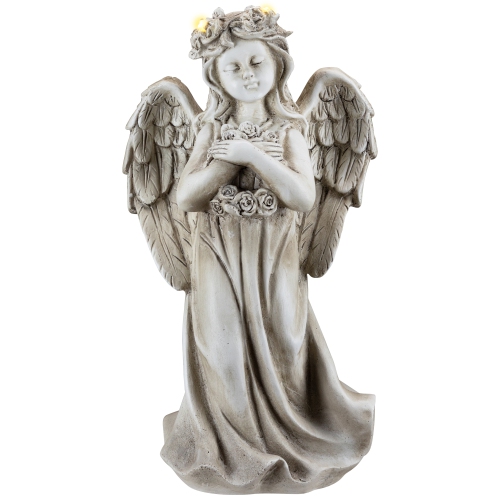 LED Lighted Standing Cherub Angel Statue - 12"
