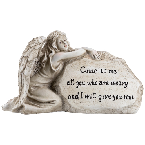 Come to Me Inspirational Angel Garden Stone Statue - 11.5"