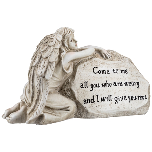 Come to Me Inspirational Angel Garden Stone Statue - 11.5"