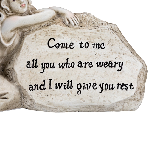 Come to Me Inspirational Angel Garden Stone Statue - 11.5"