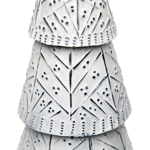 Winter Wonderland Metal Cone Christmas Tree Decoration - 13"