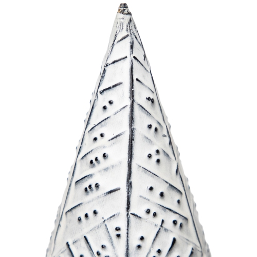 Winter Wonderland Metal Cone Christmas Tree Decoration - 13"
