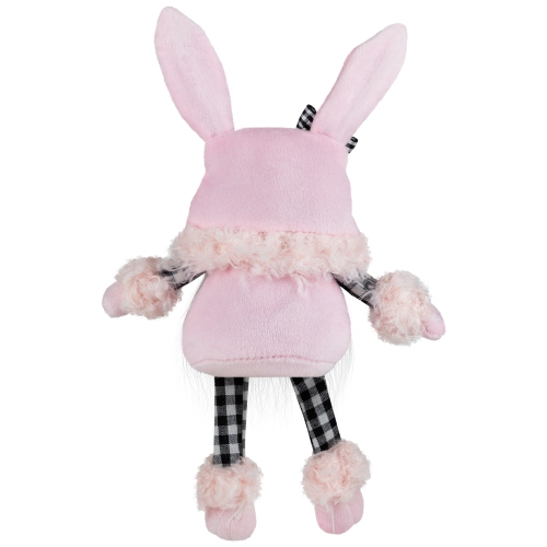 Bunny Ears Sitting Easter Gnome with Dangling Legs - 12" - Pink
