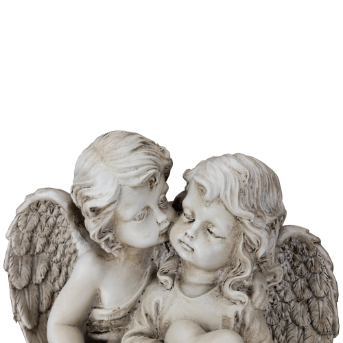 Double Cherubs with Heart Statue - 9"