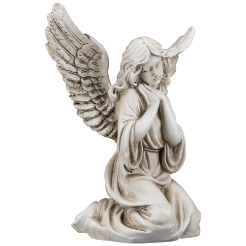 Kneeling Angel with Open Wings Statue - 13"