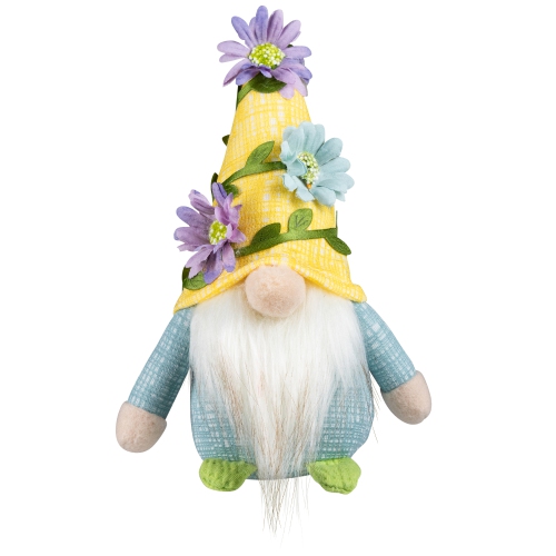 Mini Plush Gnomes with Floral Hat Spring Decorations - 7" - Set of 3