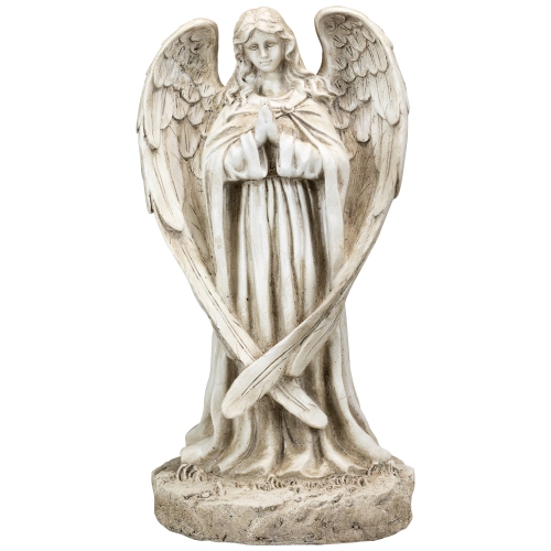 Praying Angel Outdoor Garden Statue - 17"