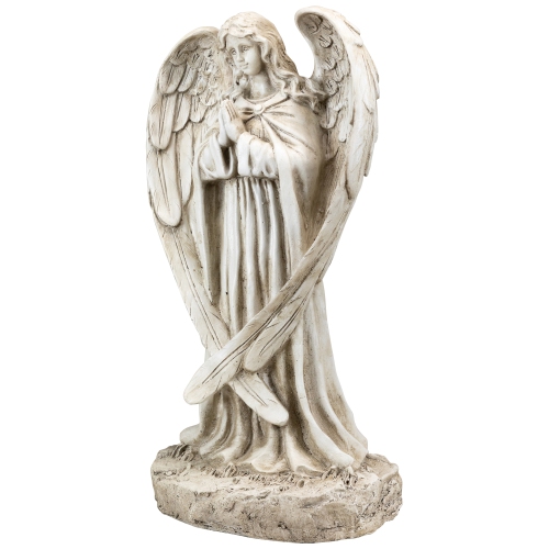 Praying Angel Outdoor Garden Statue - 17"