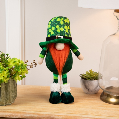 NORTHLIGHT  Standing Shamrock St Patrick's Day Gnome - 12.5"