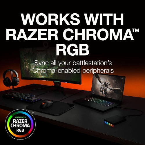 Seagate FireCuda Gaming Hard Drive External Hard Drive 1TB - USB 3.2 Gen 1, RGB LED Lighting for PC and Mac with Rescue Services