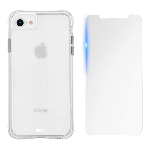 CASE-MATE  - Iphone 8 Case & Screen Protector - Protection Pack - Tough Clear Case + Glass Screen Protector - Clear