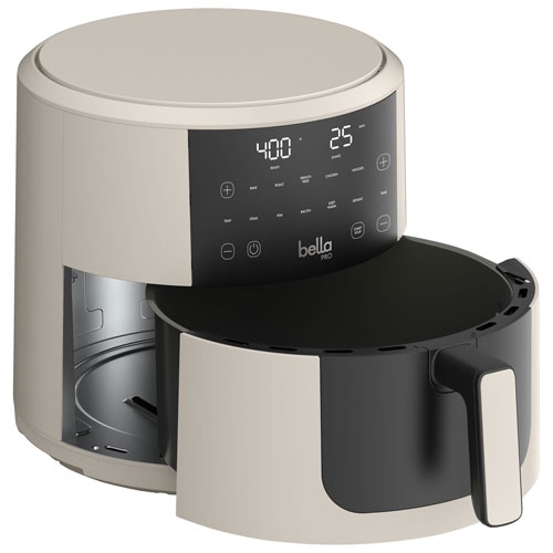 Remis à neuf - Friteuse à air chaud numérique Pro SmartCrisp de Bella avec céramique EverGood - 7,6&nbsp;L/8&nbsp;Qt - Lait d'avoine