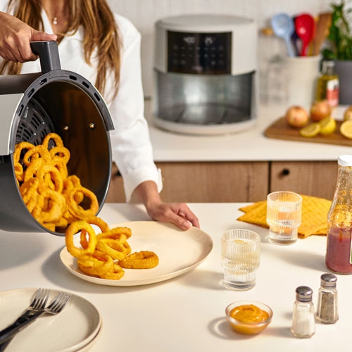 Remis à neuf - Friteuse à air chaud numérique Pro SmartCrisp de Bella avec céramique EverGood - 7,6&nbsp;L/8&nbsp;Qt - Lait d'avoine