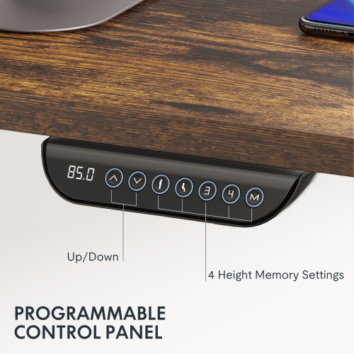 FlexiSpot Dual-Motor 3-Stage Electric Standing Desk with 55x28 Inch Special Walnut Desktop and Black Frame Heavy-Duty Height Adjustable Design