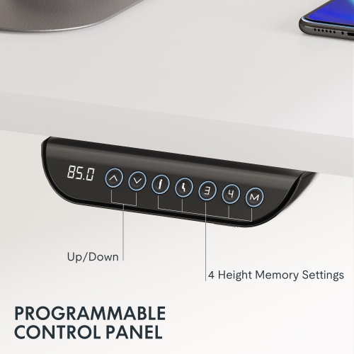 FlexiSpot Dual-Motor 3-Stage Electric Standing Desk with 55x28 Inch White Desktop and White Frame Heavy-Duty Height Adjustable Design