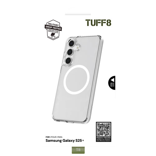 TUFF8 QI2 Rugged Case with MagSafe for Galaxy S25+ (Plus) - Clear