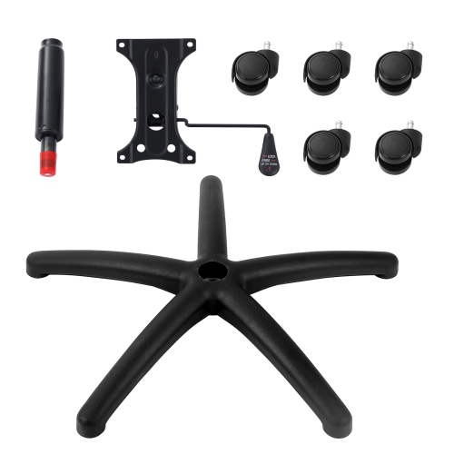 VEVOR 28" Office Chair Base Replacement, 2500 lbs Static Load, Computer Desk Chair Stool Base Part with 5 Casters, Gas Cylinder & Seat Plate, Desk