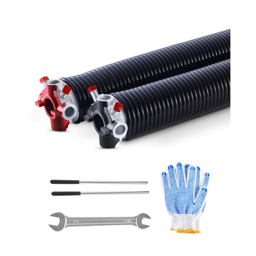 VEVOR  0.250 X 2 X 35 In Garage Door Torsion Springs, 16000 Cycles, Electrophoresis Coated for Replacement, Door Springs \w Non-Slip Winding Bars