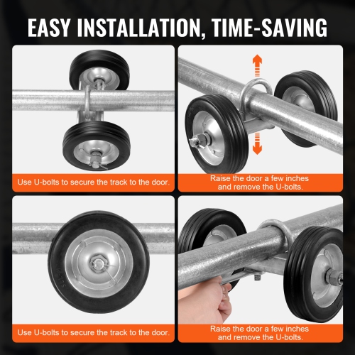 VEVOR 6” Rolling Gate Hardware Kit, Universal Sliding Gate Rollers Track Wheels, Heavy Duty Sliding Gate Guide Roller for Sliding Gates and Rolling