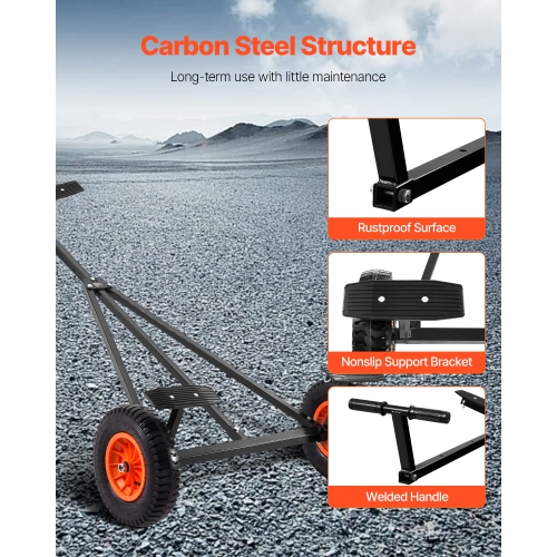 VEVOR 420lbs Load Boat Trailer Dolly,Carbon Steel Trailer Mover with Adjustable Length,15.7 in Pneumatic Tires and Nonslip Support Bracket, for