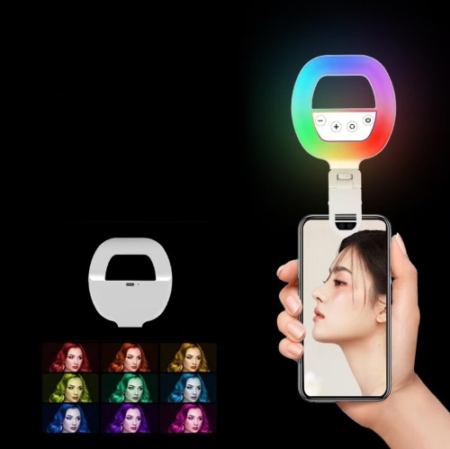 Lampe d'appoint RVB pour téléphone mobile, lampe d'égoportrait portative pour téléphone mobile, lampe de poche RVB pour égoportraits Atmosphere de
