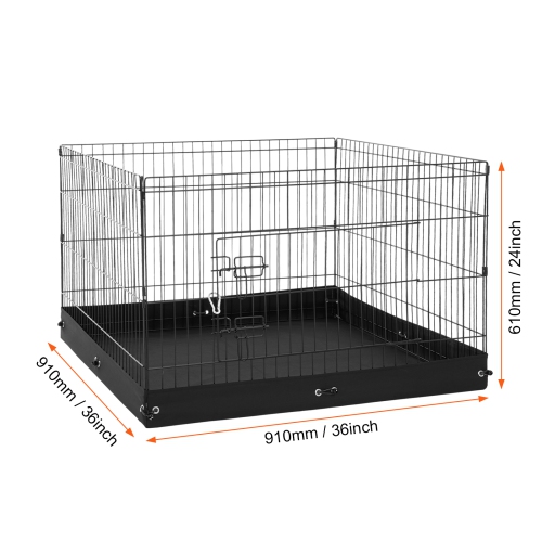 VEVOR 4 Pcs 24 x 36 in Panels Foldable Metal Pet Exercise Pen, Dog Fence Indoor and Outdoor Pen with Door and 600D Oxford Fabric Bottom Pad, for