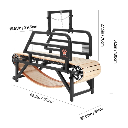 VEVOR 330lbs Capacity Dog Treadmill for Medium Dogs, Dog Running Machine with Adjustable Ramps, 15.5" Runway Dog Pacer Slatmill, Pet Treadmill