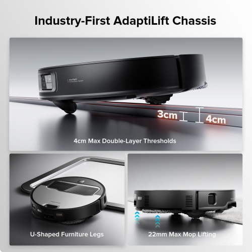 Roborock – Aspirateur robot et vadrouille Saros Z70, bras OmniGrip, aspiration de 22 000 Pa, ultra-mince de 3,14&nbsp;po, évitement d'obstacles,