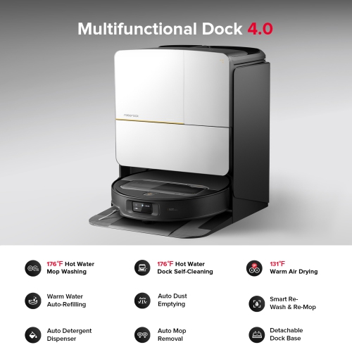 Roborock – Aspirateur robot et vadrouille Saros Z70, bras OmniGrip, aspiration de 22 000 Pa, ultra-mince de 3,14&nbsp;po, évitement d'obstacles,