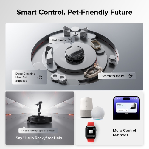 Roborock – Aspirateur robot et vadrouille Saros Z70, bras OmniGrip, aspiration de 22 000 Pa, ultra-mince de 3,14&nbsp;po, évitement d'obstacles,