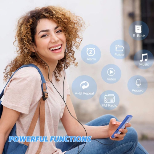 Portable Bluetooth 5.0 MP3 Walkman Player | 1.8-inch Screen | 6 Hours Playback | Supports FLAC/APE and Other Formats | FM Radio and Recording