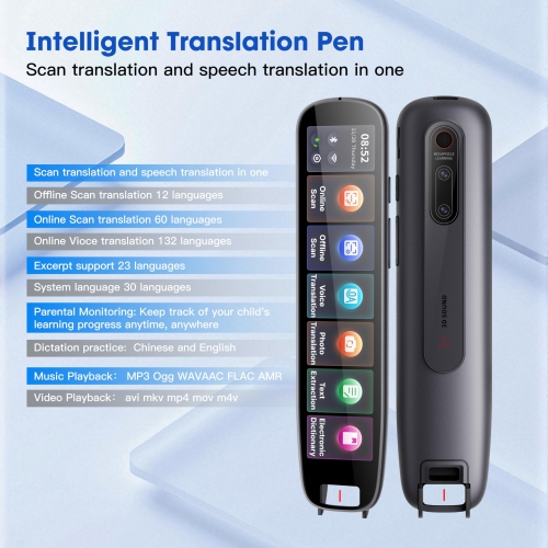 Translator Pen,4.25 Inch Scanner Reader Pen,Instant Offline Voice & Photo Translation Support 134 Languages Online Translation,OCR Scanning Device