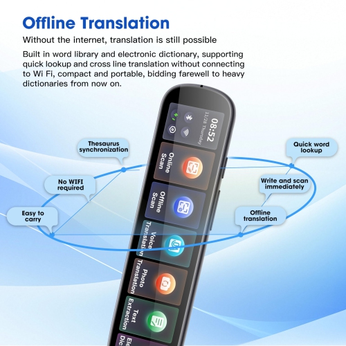 Translator Pen,4.25 Inch Scanner Reader Pen,Instant Offline Voice & Photo Translation Support 134 Languages Online Translation,OCR Scanning Device