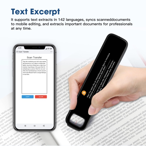 Translation Scanning Pen, 142 Language Translator Pen with 3.71 Inch Touch Screen, Portable Voice Translator Device for Travel Learning