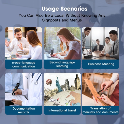 Translation Scanning Pen, 142 Language Translator Pen with 3.71 Inch Touch Screen, Portable Voice Translator Device for Travel Learning