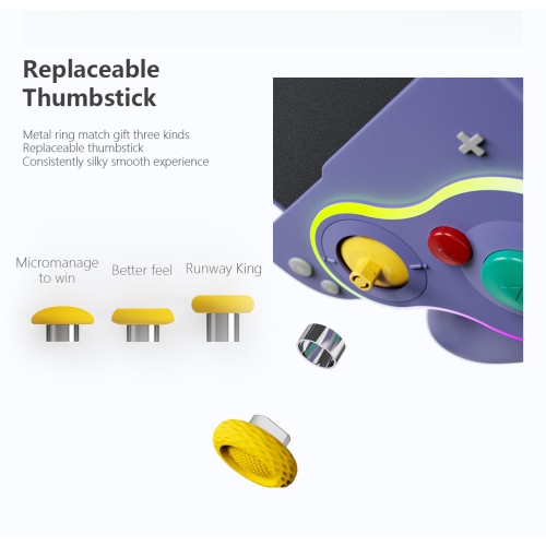 Lianyou switch, plug and play, retro nostalgic game controller, programming with somatosensory OLED handle, wireless switch controller - purple