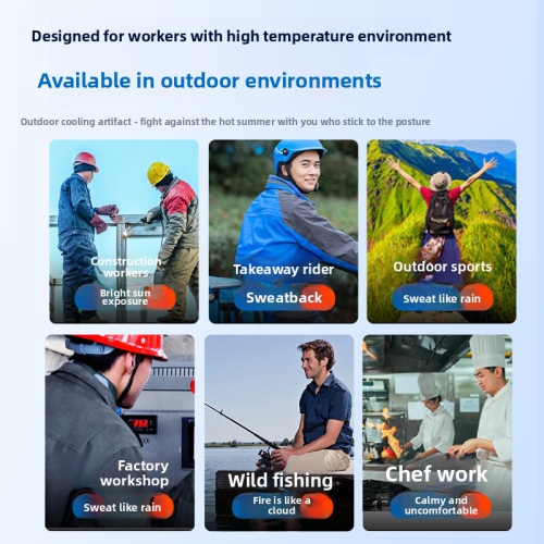 Waist-hanging fan, portable waist-clip USB charging portable outdoor leafless neck-hanging fan, desktop handheld small fan - blue